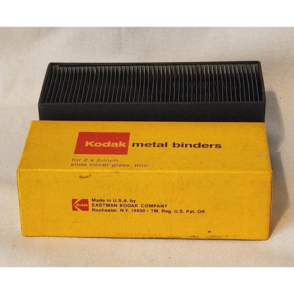 Kodak Metal Binders 50 Pcs for 2x2 in Slide Cover Glass Thin B 350 New Old Stock